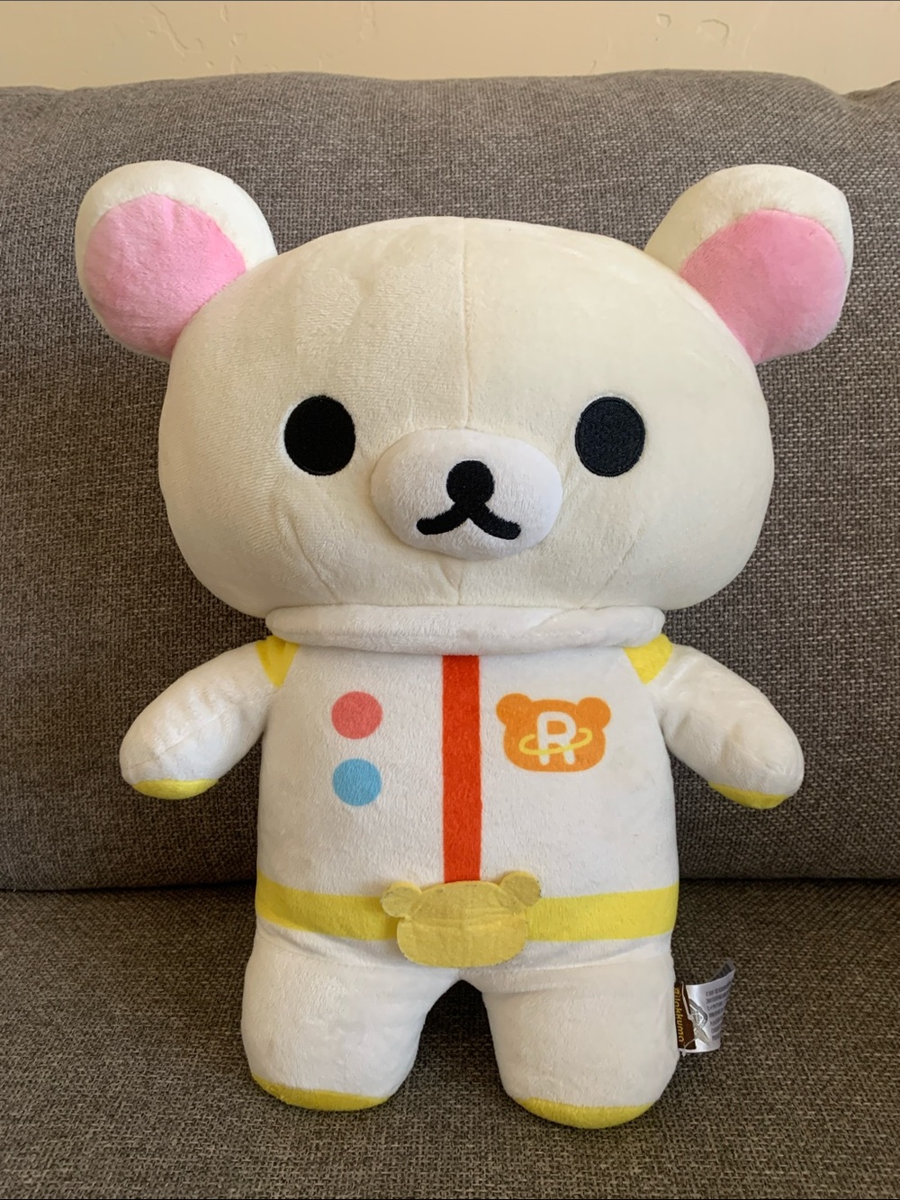 Authentic San-X Rilakkuma Astronaut White Space Suit 15” Stuffed Plush Round 1